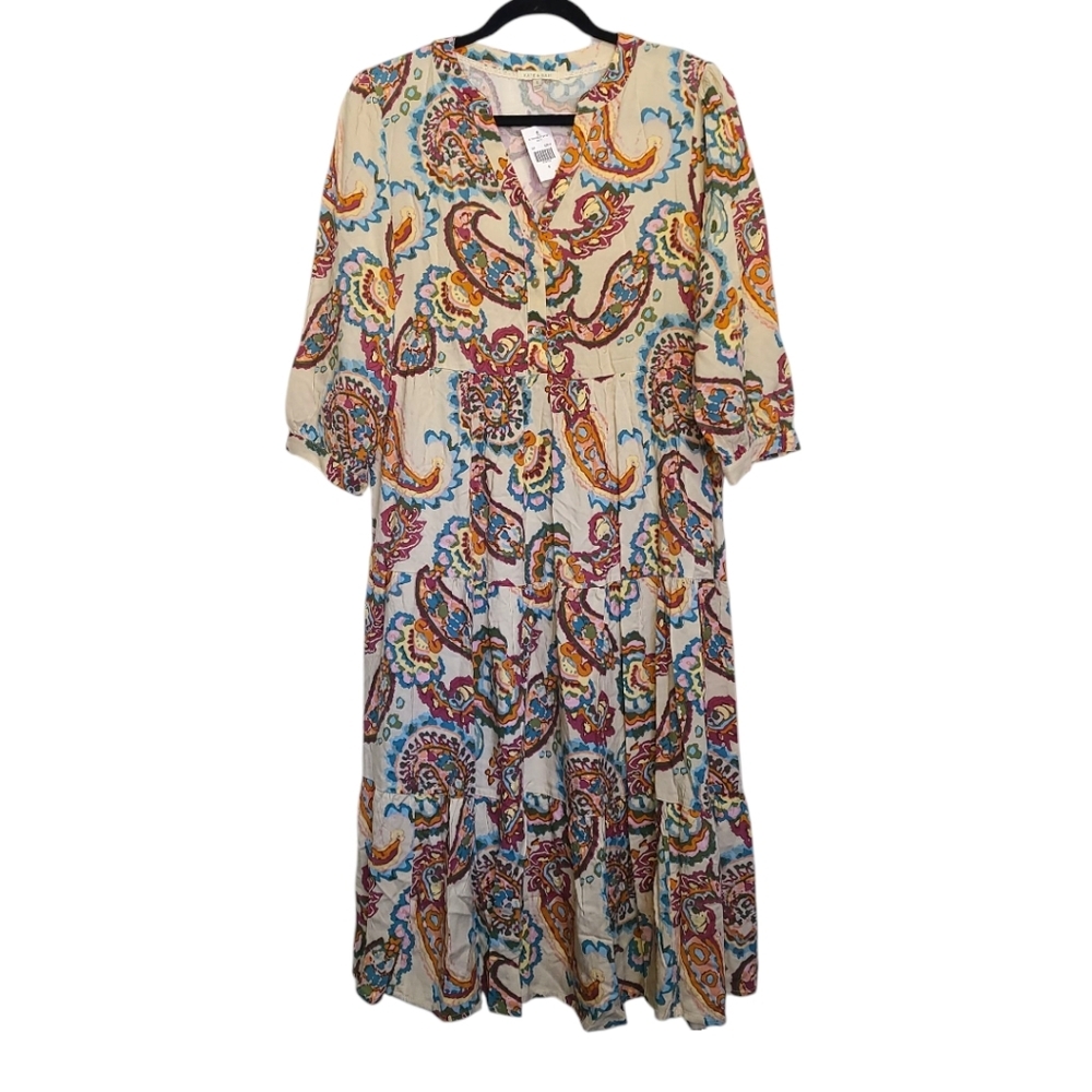 Kate & Sam Maxi Dress Tiered new with tag SMALL paisley‎ print